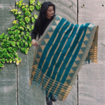 প্রিমিয়াম মিনাকারী জামদানী শাল (নীল)