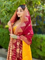 প্রিমিয়াম মিনাকারী জামদানী শাল (মেরুন) - Image 2