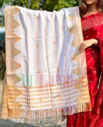 প্রিমিয়াম মিনাকারী জামদানী শাল (সাদা) - Image 3