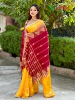 প্রিমিয়াম মিনাকারী জামদানী শাল (মেরুন) - Image 4