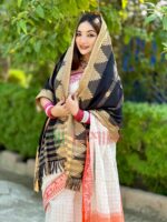 প্রিমিয়াম মিনাকারী জামদানী শাল (কালো) - Image 2