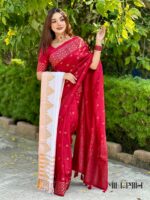 প্রিমিয়াম মিনাকারী জামদানী শাল (সাদা) - Image 5