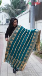প্রিমিয়াম মিনাকারী জামদানী শাল (নীল) - Image 2